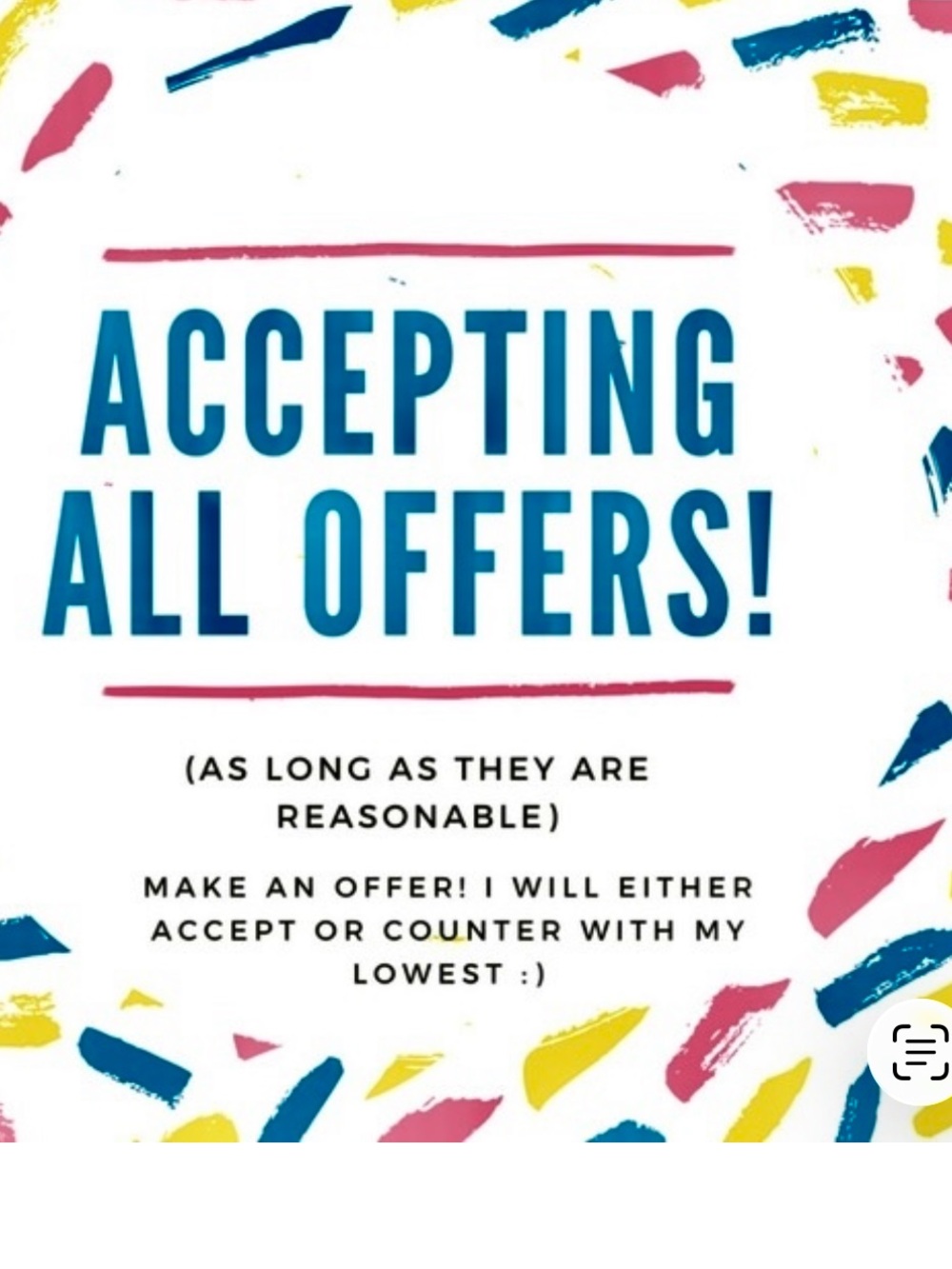 Accepting All Offers Decorative Wall Print - Blue and Pink